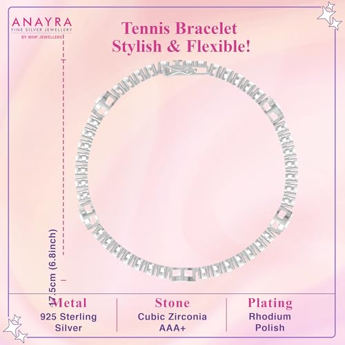 Image of 925 Sterling Silver Adjustable Bracelet for Women | Double Layer Crystal Tennis Design | Elegant Solitaire Star Link Style | Stylish Fashion Jewellery Gift for Girls & Women