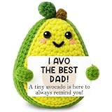 GiftMark Dad Gifts Positive Crochet Avocado, Handmade Birthday Gifts for Men Dad, Inspirational Support Home Office Decor for Daddy Father from Son Daughter