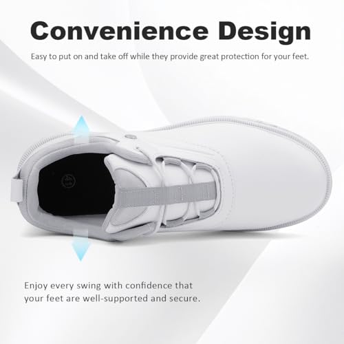 Image of ULTIANT Mens Golf Shoes Waterproof Fixed Spikeless Sole Comfortable Outdoor Sport Shoes Size7.5-13