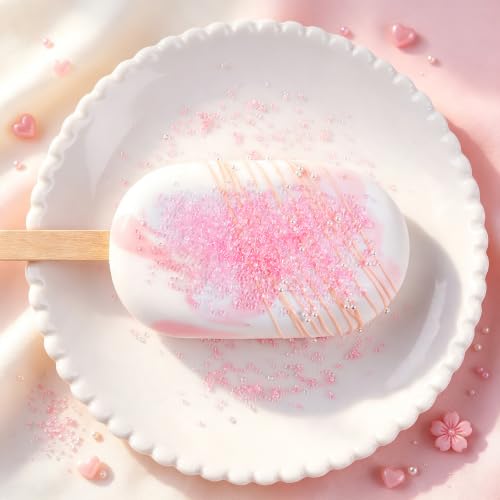 Image of Pink Sprinkles, 11.3oz Edible Pearls Nonpareils Jimmies Sugar Sprinkles | Large Capacity 4 Jars Set for Cakes Cupcakes Cookies Baking