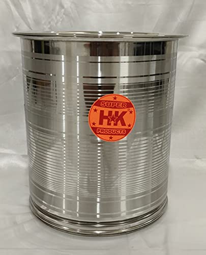 Image of Stainless Steel Atta Tanki /Container /Box /Drum /Pawali /Tanki With Lid (Do Not Use For Storing Water) (20 Litres), Silver