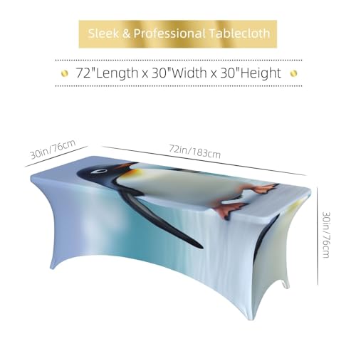 Nappe de table extensible rectangulaire en élasthanne motif pingouin 180cm - 7