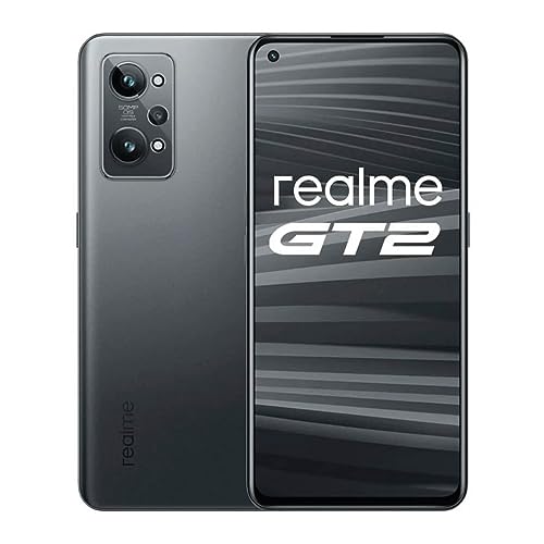 realme GT2 5G Smartphone Libre, Pantalla AMOLED de 120 Hz, Snapdragon 888 5G, Diseño inspirado en papel, Gran batería de 5000 mAh, Carga SuperDart de 65 W, Dual SIM, 8+128 GB, Acero Negro