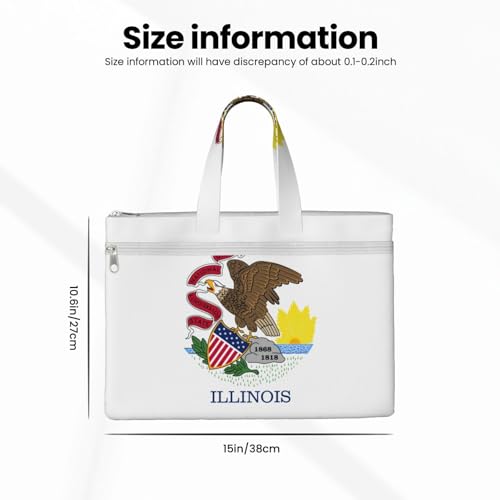 Illinois State Flag Canvas Document Bag Briefcase For Professionals And Executives4