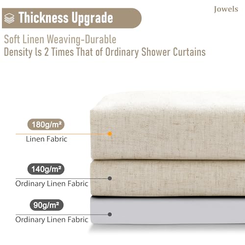 Jowels Cream Linen Shower Curtain thumb #1