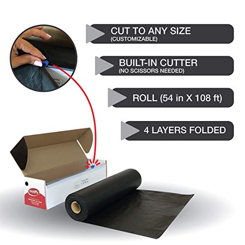 Neatiffy Disposable Plastic Table Cloth Roll | 54 in x 108 Ft Waterproof Tablecloth | Table Cover for Rectangle, Square, Round Oval Tables | Picnic, Party, Banquet, Birthdays, Weddings - Black