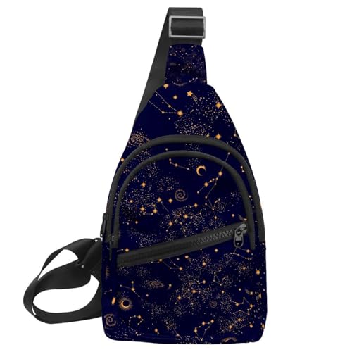 Sac de poitrine pour homme motif galaxie multicolore 30x18cm