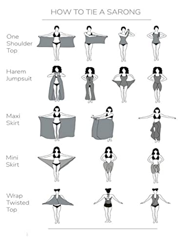 Image of Ekouaer Women Sarong Swimsuit Coverups Chiffon Long Bikini Wraps Sheer Beach Bathing Suit Cover Up