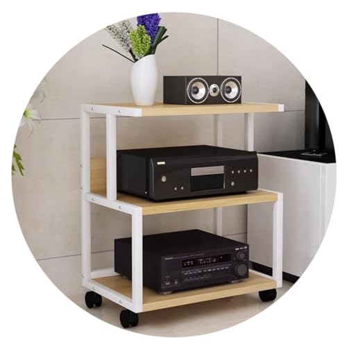 Meuble Audio HiFi en MDF Blanc, Support Multimédia au Design Épuré