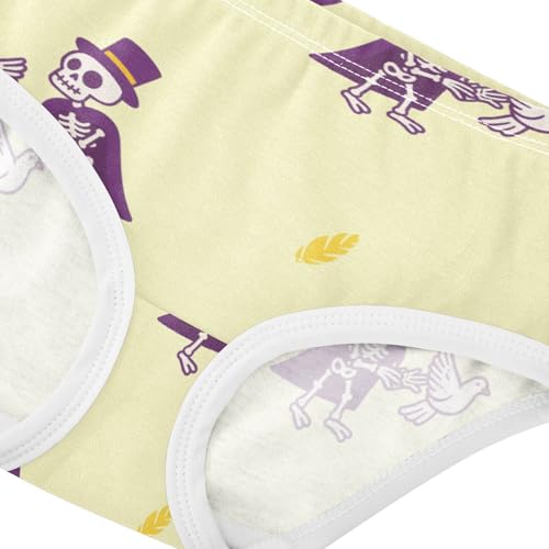 Girls' Underwear Cute Skull Magic Buffalo Check Plaid Yellow Toddle Brief Panties 23020474