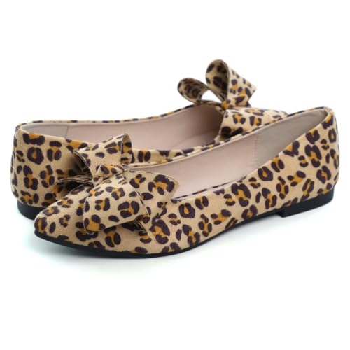 Image of Stunner Womens Flats Fashion Pointed Toe Bowknot Ballet Flats Cute Slip On Dress Flats Comfortable Party Wedding Flats2