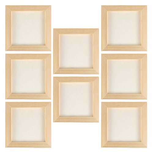 TOKIDNY Marco de Madera para Arcilla Infantil 12X12 CM 8 Unidades Marco Cuadrado para Manualidades Arcilla Adecuado para Pintura y Decoración Creativa