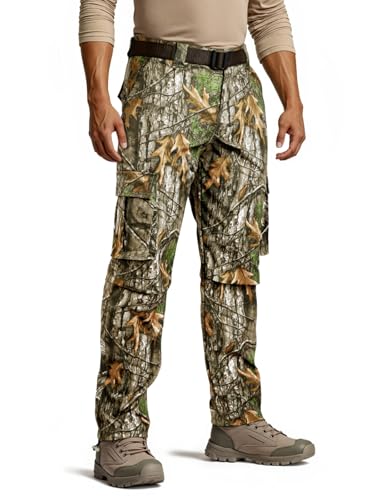 GINGTTO Mens Hunting Pants Camo Cargo Tactical Pants for Men Stretch Military Clothes Insulated 32