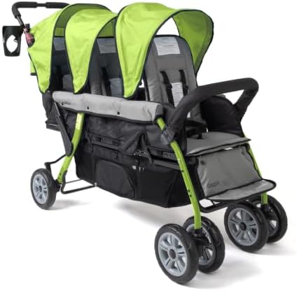 Gaggle Compass Trio 3 Seat Foldable Triple Stroller, Lime