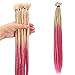 Produktbild Noverlife 10 Stränge 50cm Blonde bis Rosa Dreadlock Extensions, einseitig häkeln synthetische Dreadlocks Zubehör, Jamaika Punk Hip-Hop Reggae Haare flechten Perücken Faux Locs für Mode Männer Frauen