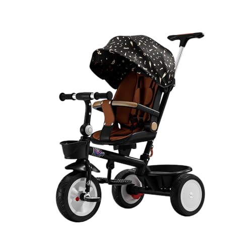 Nihig 三輪車 折りたたみ 手押し かじとり おしゃれ6ヶ月から6歳までのお子様に適しています 座面回転 自転車 おもちゃ 乗用玩具 幼児用 キッズバイク 誕生日 プレゼント おもちゃ お祝い ギフト (D)