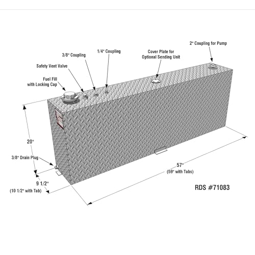 Rds Mfg Inc 71083 Rectangular Auxiliary/Transfer Fuel Tank - 45 Gallon Capacity thumb #4