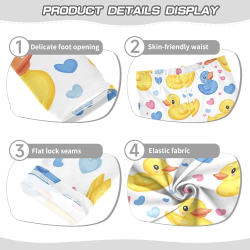 Yellow Ducks Girls' Leggings Toddler Doodles Pink Kids Yoga Pants Dance Active Tights 4T3