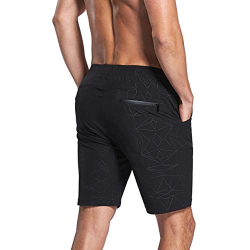 LTIFONE Mens Shorts Gym Training Bodybuilding Exercise Shorts Lightweight Quick Dry Spandex Mens Active Workout Shorts Athletic Summer Shorts(Blue,XXL) - Thumbnail 5