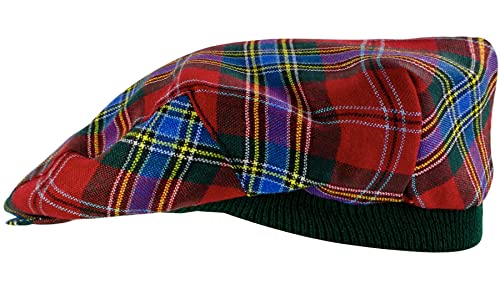 Casquette plate tartan élastique taille unique pour un confort sans serrage