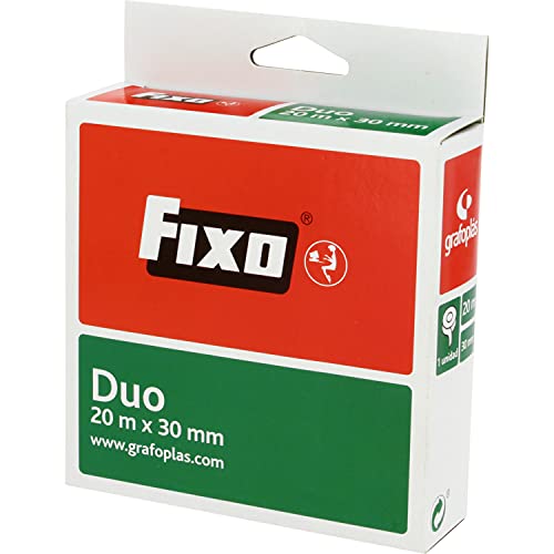 Fixo Duo 75600900. Cinta Adhesiva Doble Cara, 30mmx20m, Libre de Ácido y Lignina, Perfecta para Manualidades con Goma EVA y Scrapbooking