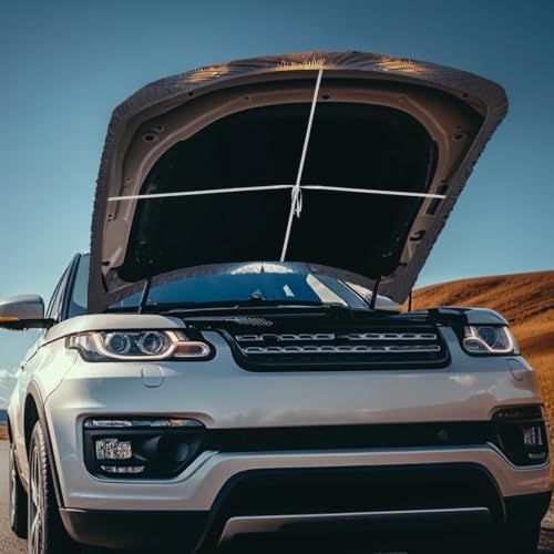 Image of Moon Castle Car Hood Cover Stretchable Polyester,Engine Cover,Elastic Fabrics Can be Washed,Car Bonnet All-Season Protection