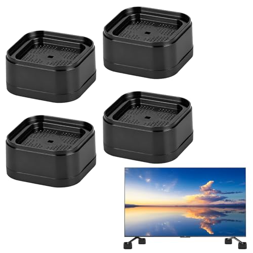 Piszvbej 4 Pack TV Stand Riser Blocks Heavy-Duty Adjustable Height Blocks for Raising TV Stand Rectangular Adjustable Block Lift Durable Non-Slip Television Elevation Pads for Home and Office