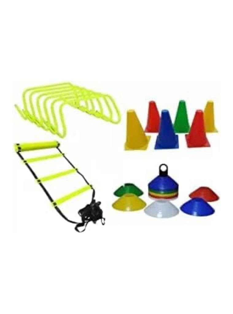 FSENTERPRISES Agility Training Equipment Combo (9 inch Hurdles 6pcs, 25 Soccer Cones, 12 Marker Cones, 4 Meter Ladder)-image-23