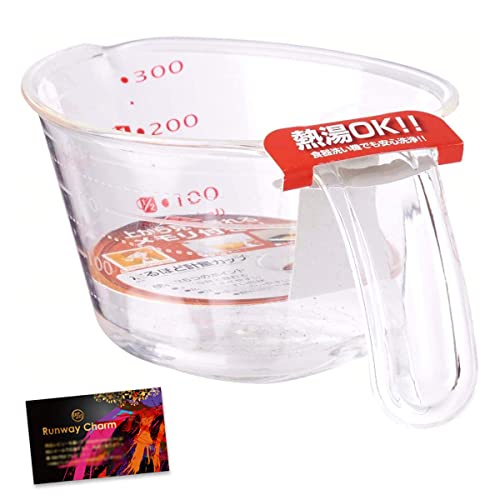 NEIGHBOR CLOWN パッとメモリが見える 計量カップ 300ml どこでも 注げる 日本製 耐熱 アングルド メジャーカップ ワイド メジャー キッチン用品 時短料理 RCステッカー付 rcnp1