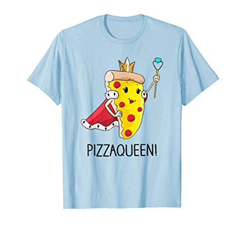 Kids Funny Pizza Queen Shirt salami pizza fast food girl T-Shirt