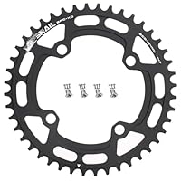 CYSKY Fahrrad Kettenblatt 104 BCD 30T 32T 34T 36T 38T 40T 42T 44T 46T 48T 50T 52T Schmale Breite Single Runde Kettenblätter mit Kettenblattschrauben für E-Bike Rennrad Mountainbike (Schwarz, 44T)