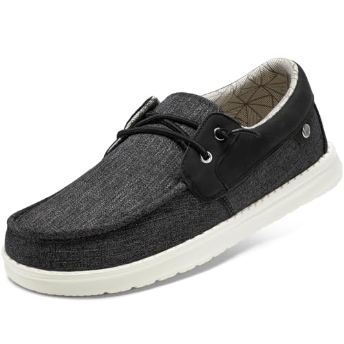 STQ Boat Shoes Men's Business Casual Shoes Slip on Dress Sneakers with Arch Support Insole Lightweight Orthopedic Walking Loafers for Plantar Fasciitis