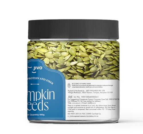 Image of Jivo Raw Pumpkin Seeds | Healthy Snack for Breakfast | High in Fiber & Antioxidants | Ideal for Diets & Weight Management | Nutritious Superfood for Daily Wellness | Hygienically Packed - 400g