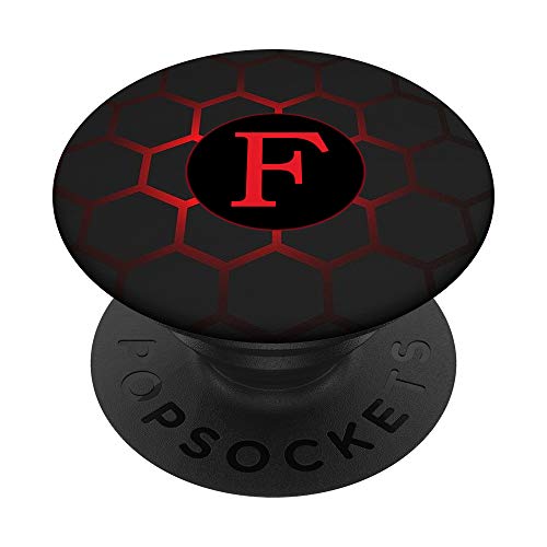 Phone Pop Up Holder,Monogram Initial Cool Red Black Letter F PopSockets Supporto e Impugnatura per Smartphone e Tablet