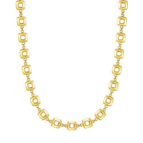 Collar de eslabones cuadrados de oro amarillo de 14 quilates, 45,7 cm Cover