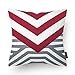 Phantoscope Set of 4 Red Geometric 100% Cotton Throw Pillow Case Cushion Cover 18 x 18 inches 45 x 45 cm