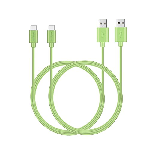 MaGeek® [Paquete de 2 1,8m Cables USB Tipo C (USB C) a USB 2.0 Extra Largo para Samsung Galaxy S8, S8+, Nexus 6P, LG G6, nuevo MacBook, Google Pixel XL, OnePlus2 y más (Verde)