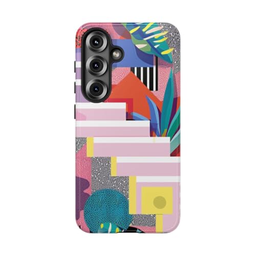 Coque Samsung Galaxy S25 rigide brillante motif botanique abstrait