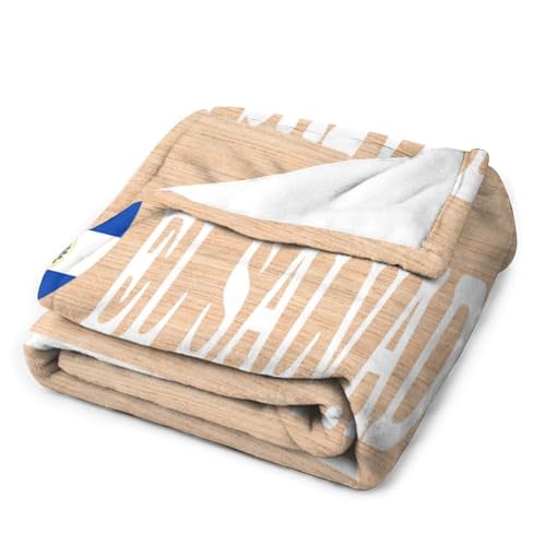 Couverture polaire motif I Love El Salvador cadeau original anniversaire femme et mari