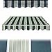 IMUNKT Tessuto di Ricambio per Tenda da Sole Retrattile Manuale 200 250 300 400 500cm, Telo di Ricambio, Motivo A Righe, Tettoia per Patio (Senza Telaio)(Stripe 2,6.5x5ft/2x1.5m) immagine