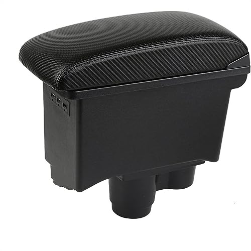 Extensor de reposabrazos para coche Para Renault para Dacia Duster 2 3 2018-2021 Reposabrazos Caja Consola central automática Almacenamiento Doble capa Retráctil USB(C2 Carbon Fibre)