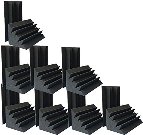 4.72"x4.72"x9.6" Sale Acoustic Foam 16 PCS in Black Bass trap Soundproof foam