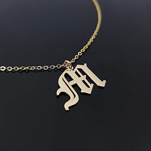 Old English Initial Necklace 