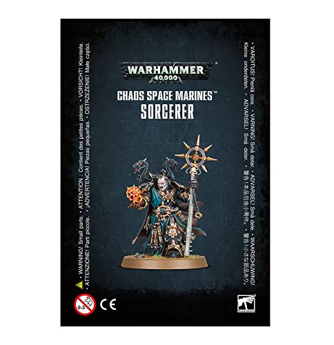 Games Workshop Warhammer 40k - Space Marine du Chaos Sorcier (2019) 43-69 Noir