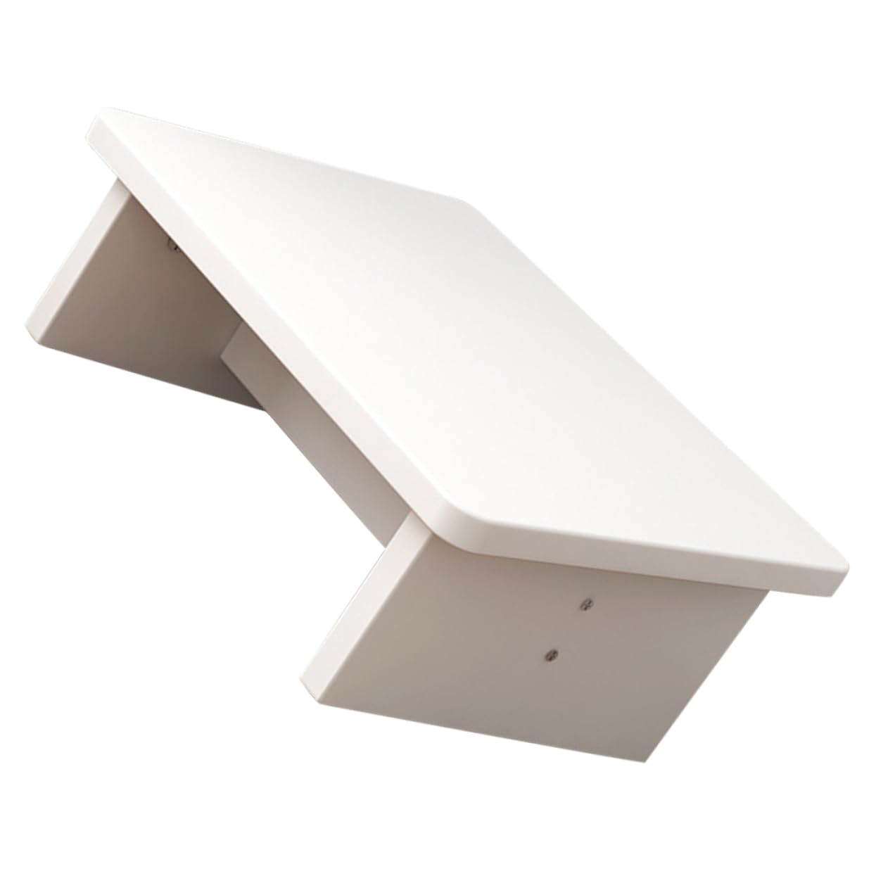 Sgabello Poggiapiedi da Scrivania in Legno Bianco Antiscivolo Leggero | Studio e Ufficio, Design Inclinato, Aiuta a Ridurre la Stanchezza, Uso Sotto Scrivania, Supporto Stabile