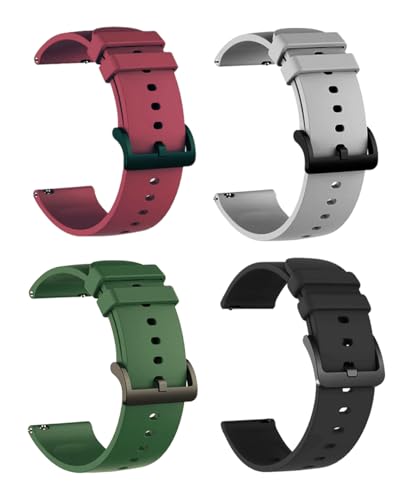 Image of IIK COLLECTION 22mm Silicone Strap for Smart Watches | Combo Pack Compatible With Noise, Fireboltt, Boat Xtend, Pebble, Boat Flash, Noise Color Fit, Ultra Smart Watch & All Watches