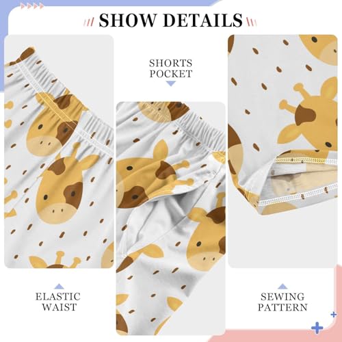 ZZXXB Lovely Giraffe Boys Long Pants Soft Trousers Elastic Waist Kids Lounge Bottoms with Pockets S-XL4
