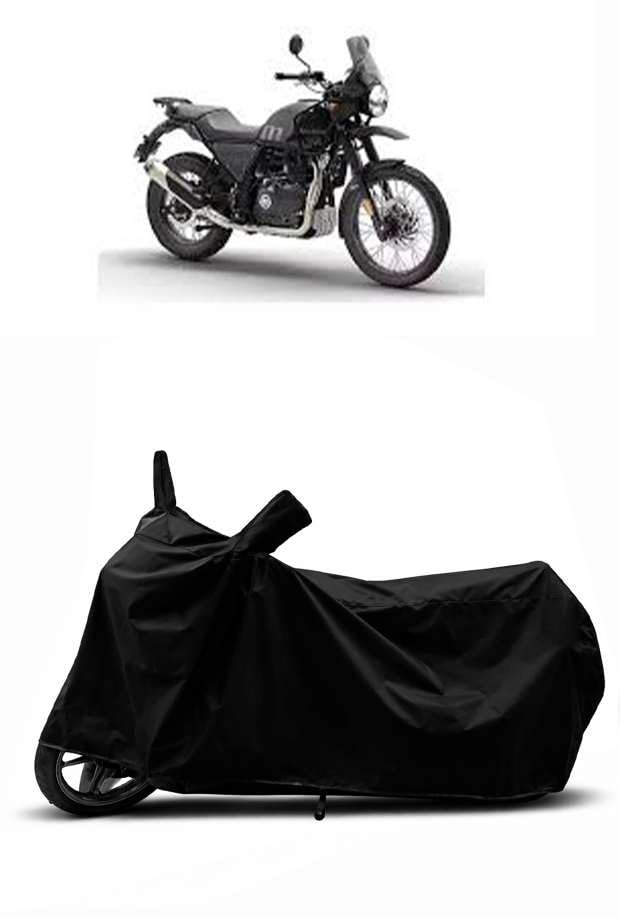 Image of Sheild Heavy Duty Waterproof Scooty & Bike Cover for Royal Enfeild Himalayan - UV Resistant, Dustproof & Rain Protection, All-Weather Outdoor Cover for Bikes & Scooty with Buckle Straps(Black)