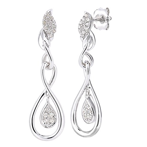 Preisvergleich Produktbild Naava Damen-Ohrstecker 9 Karat 375 Weißgold Rundschliff weiß Diamant PE05677W