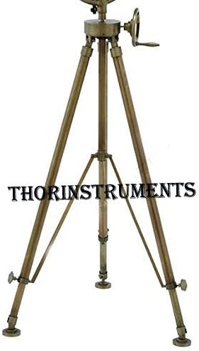 THOR INSTRUMENTS Vintage Designs 68" Aluminum Searchlight Adjustable Tripod Floor Lamp - Brass Finish Industrial Nautical Floor Lamp Rustic Vintage Home Decor Gifts image 3